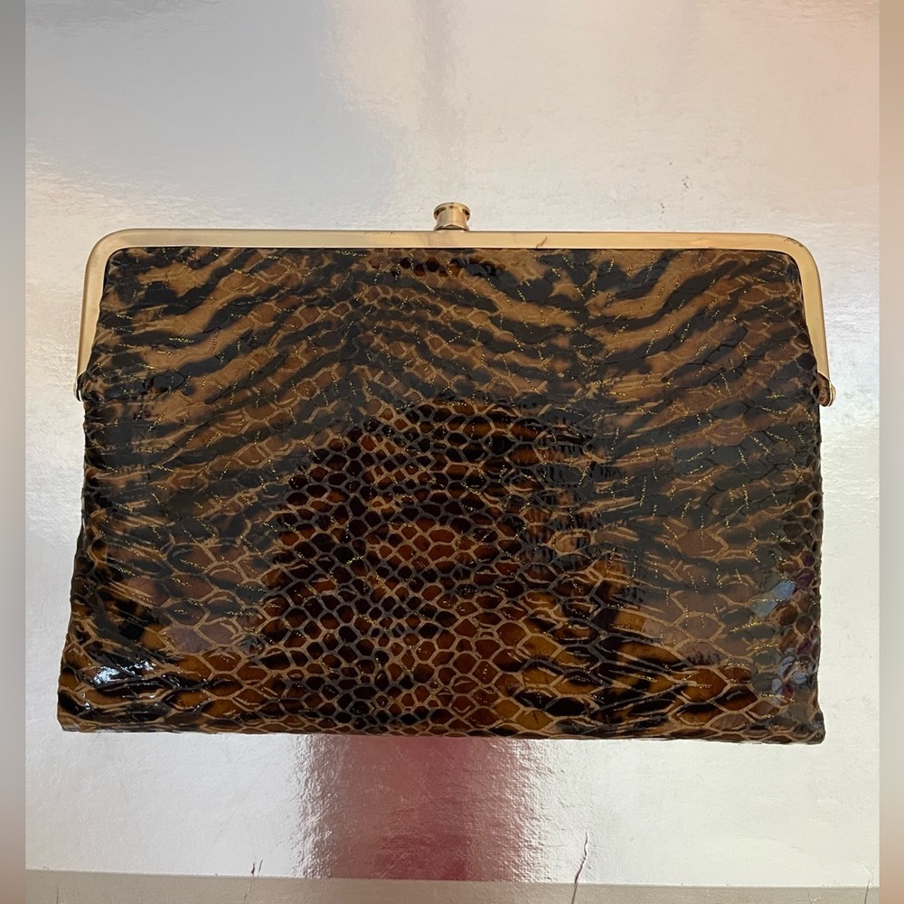 HOBO Brown Animal Print Clutch